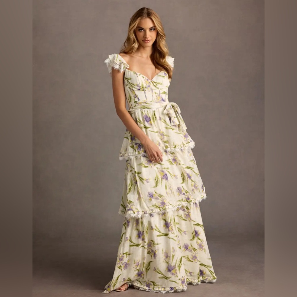 Azazie QUINN TULIP MULTI PRINT MAXI DRESS